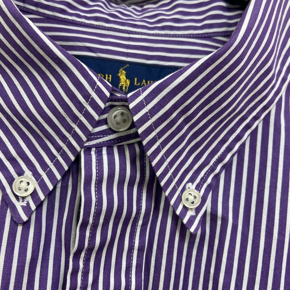 Ralph Lauren Classic Fit Button Down Purple stripe - Picture 6 of 9